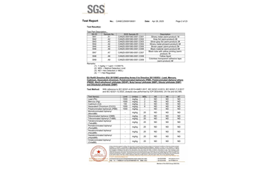 環(huán)保測試報(bào)告 ROHS+鹵素 CANEC25009106001