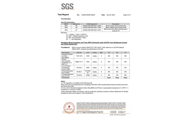 環(huán)保測試報(bào)告 TSCA CANEC25009106003